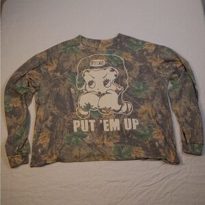Women’s Betty Boop Camouflage Graphic Long Sleeve Shirt